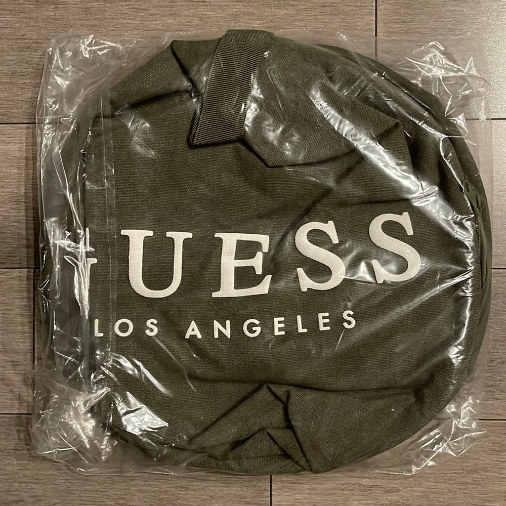 GUESS Los Angeles Khaki Canvas Duffel Bag - New
